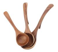 TOYZFRIENDY 3 Pièces Long Handle Wooden Soup Ladle With Hook Heat Resistant Kitchen Spoon For Cooking Serving Stirring Portable Set For Home And Outdoor Use