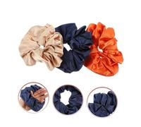 TOYZFRIENDY 3 pièces Lot de Élastiques Cheveux Satin Surdimensionnés Chouchous Oversize Antidérapants pour Femmes Accessoires Doux et Élégants pour Cheveux Longs Kaki Orange et Bleu Marine