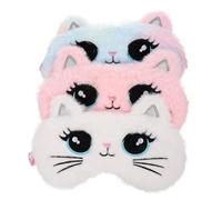 TOYZFRIENDY 3 pièces Masque de Nuit Chat Doux et Suppléable Cache Yeux pour Dormir Anti-lumière Voyage et Sieste Confortable et Pratique Cadeau Original
