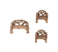 TOYZFRIENDY 3 Pièces Mini Banc et Chaises Résine pour Jardin Décor Micro Accessoires et Réalistes pour Mini Jardin Intérieur et Extérieur Lot