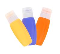 TOYZFRIENDY 3 pièces Set de Flacons de Voyage Rechargeables Silicone Contenants Étanches pour Lotion Shampooing et Gel Kit Compact avec Pochette de Rangement Adapté pour Avion et Activités