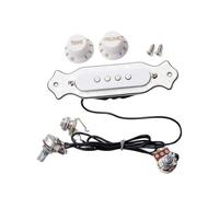 TOYZFRIENDY 4 Cordes Pickup pour Guitare Cordes Blanc Perle avec Contrôle Volume et Tonalité Micro Magnétique Pré Câblé pour Caisse de Cigare Compatible Folk et Acoustique