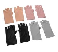 TOYZFRIENDY 4 paires Protection UV sans Doigts pour Manucure et Activités Extérieures Spandex Confortable Beige Gris Noir et Poussière