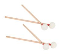 TOYZFRIENDY 4 Pièces Baguettes de Timbales à Tête Feutre Rouge Maillets Percussion Manche Bois Naturel Compatibles Orchestre et Xylophone Design Distinctif et Confortable pour Musiciens