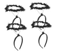 TOYZFRIENDY 4 Pièces Bandeau Ange Noir Accessoires de Fête Cosplay Costume Halo Plumes pour Garçon Fille et Adultes