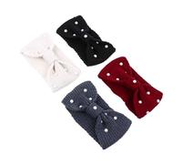 TOYZFRIENDY 4 pièces Bandeaux larges tricotés avec et perles serre- hiver laine douce pour femmes et filles confortables et chauds lot