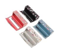 TOYZFRIENDY 4 pièces Boîte de Rangement pour Étui Organisateur de Maquillage Élégant avec Motifs Floraux Facile à Nettoyer Noir Blanc Bleu Rose