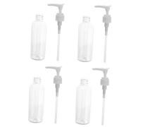 TOYZFRIENDY 4 Pièces Flacons Pompe pour Lotion Distributeurs Rechargeables Portables Bouteilles Voyage pour Shampooing Huiles Essentielles Usage Camping et Maison Plastique Blanc