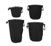 TOYZFRIENDY 4 pièces Housse Étanche Néoprène pour Objectif Photo Pochette de Protection Résistante Aux Chocs et Rayures avec Crochet pour Ceinture de Rangement Flexible pour Appareil Photo