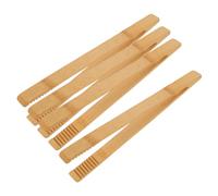 TOYZFRIENDY 4 pièces Lot de Pinces de Cuisine Bambou Antidérapantes Pinces Polyvalentes pour Steak et Barbecue Accessoires Pratiques pour Thé et Service Alimentaire
