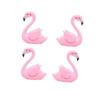 TOYZFRIENDY 4 pièces Ornement Flamant Plastique Décoration Adorable pour Gâteau et Voiture Accessoire de Table et Fête Design Ailes Ouvertes Décor Tropical Anniversaire