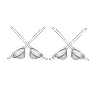 TOYZFRIENDY 4 Pièces Passoire Fine Inox avec Manche Long Lot de Tamis à Mailles Fines pour Filtration Précise de Café Thé et Cocktails Ustensile Polyvalent pour Maison Bars et Cafés