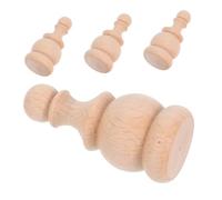 TOYZFRIENDY 4 Pièces Wooden Post Finials Unfinished Pine Decorative Ball Pointed Tops for Stair Spindles Porch Deck Railings Solid Wood Finish