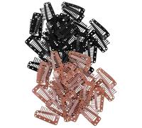 TOYZFRIENDY 40 Pinces à Cheveux à Pression pour Extensions et Perruques, Clips Métalliques 10 Dents Noirs 10 Dents Châtain Clair, Fixation Sécurisée pour Coiffure, Accessoires Cheveux