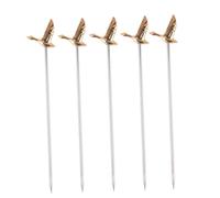 TOYZFRIENDY 5 Pièces Fourchettes Fruits Acier Inoxydable Bâtons Brochette Cocktail Dorés Fourchettes Salade Solides pour Apéritifs et Desserts Adaptées et Bars