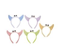 TOYZFRIENDY 5 Pièces Lot de 5 Bandeaux pour Cheveux de Fête Cornes en Élasthanne, Couleurs Assorties Violet, Vert, Rose, Jaune et Bleu, Accessoires Cosplay pour Femmes et Filles, pour