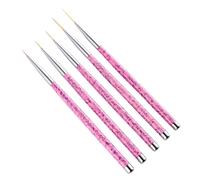 TOYZFRIENDY 5 pièces Set de Nail Art avec Pinceau Fin Nylon pour Manucure Précise Outil Nail Brush pour Détails Ongles Usage Professionnel et Personnel Rose