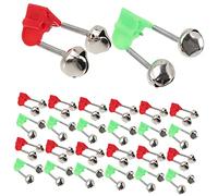 TOYZFRIENDY 50 pièces Clochettes Alarme pour Canne Clips Forts Accessoires de Abs et Signal de Morsure pour Carnassier et Truite Rouge et Vert