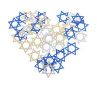 TOYZFRIENDY 50 Pièces de Confettis en Non Tissé Étoiles de David pour Hanoukka Décoration de Table Dorée Scintillante Articles de Fête pour Célébration et Présents d'Invités