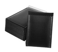 TOYZFRIENDY 50 Pièces Sacs Bulles Auto Adhésifs Rembourrés pour Expédition Film Coextrudé Aux Chocs Enveloppes Noires pour Petits Objets Vêtements et Maquillage