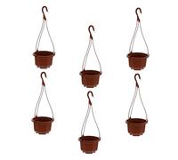 TOYZFRIENDY 6 Ensembles Plastic Hanging Flower Pots with Hooks for Balcony and Garden Octagonal Planters for Home and Office Plant Decoration