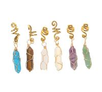 TOYZFRIENDY 6 pièces Bijoux Vintage pour Tresses avec Pendentif Hexagonal et Fils Entrelacés Charms Pour Cheveux Femme