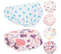 TOYZFRIENDY 6 pièces Bonnet de Bain Garçon Fille Imperméable avec Bande Élastique Protection Cheveux Épais Motifs Cartoon Mixtes pour Garçons et Filles