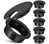 TOYZFRIENDY 6 Pièces Kit D'œillets de Bureau Ronds en ABS Noir pour | Cache-trou de Bureau, Installation Facile, Réutilisable, pour Hôtel et Banque, Espace de Travail Soigné