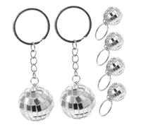 TOYZFRIENDY 6 pièces Lot de Porte-clés Boule Miroir Disco Argentée Légère et Accessoires Stylés pour Décorations de Fête et Usage Quotidien