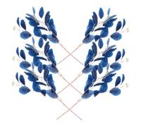 TOYZFRIENDY 6 pièces Lot de Tiges Eucalyptus Artificiel Bleu Branches pour Décoration DIY Fausses pour Vase Centre de Table Bouquet et Fête