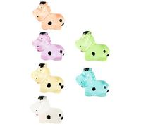TOYZFRIENDY 6 pièces Miniature Resin Cow Figurines Glow in The Dark Animal Model Crafts Mini Cow Decorations for Home and Garden
