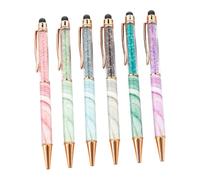 TOYZFRIENDY 6 Pièces Stylos à Bille Luxe Au Motif Marbre avec Pointe Fine et Stylet Tactile pour et Navigation Écrans Stylos pour Journaux et Bureau Couleurs