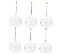 TOYZFRIENDY 6 Pièces Vase Suspendu Transparent Boule pour Plantes Hydroponiques et Bougies Support Mural Décoratif Élégant pour Intérieur et Extérieur
