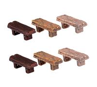 TOYZFRIENDY 6pièces Mini Tabourets Résine Imitation Bois Lot de Craft DIY Décoration Micro-Paysage Ornements De Table