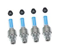 TOYZFRIENDY 8 pièces Bouchons de Valve LED Vélo Bleu Lumières de Roue Étanches et Résistantes Aux Rayures Installation Rapide sans Outils Décoration Lumineuse et Sécurité Routière
