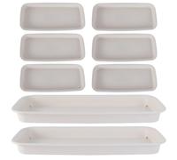 TOYZFRIENDY 8 pièces Plateaux Rectangulaires Plastique pour Plantes Grand Bac Collecteur Eau pour Pots de Fleurs Intérieur et Extérieur Soucoupes Anti-Fuite et Protection Surface