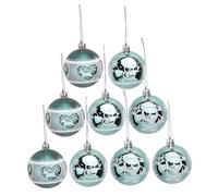TOYZFRIENDY 9 Pièces de Noël Peintes Main Vertes Décorations Suspendues pour Sapin Ornement Festif pour Arbre de Noël Coffret Cadeau Pratique pour