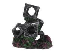 TOYZFRIENDY Abri Empilable pour Aquarium en Résine - 5 Cubes Cachettes pour Crevettes et Cichlidés - Décor Rocheux Sécurisé pour Reproduction et Refuge sous-Marin D’Eau Douce