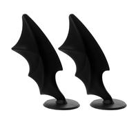 TOYZFRIENDY Accessoires pour Casque de Moto à Ventouses 1 Paire D’Ailes de Chauve-Souris Noires Décoratives pour Casque de Trottinette Électrique, Plastique Résistant, Décoration Halloween,