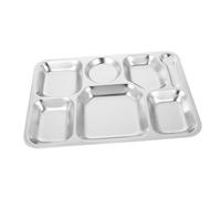 TOYZFRIENDY Assiette Acier Inoxydable Compartimentée Cases Plateau Repas Divisé Sûr et Facile à Nettoyer pour Portion Contrôlée Réutilisable