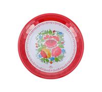 TOYZFRIENDY Assiette Émaillée Ronde Rétro Rouge pour Maison et Restaurant Plate Émail pour Service et Rangement Cuisine Style Vintage Convivial et Résistant