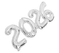 TOYZFRIENDY Ballon Chiffre 2026 en Film Aluminium Argenté 96 CM Décoration Fête du Nouvel An Anniversaire Mariage Ballon Numérique Gonflable avec Gaz ou Hélium Solide