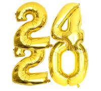 TOYZFRIENDY Ballons Chiffres Aluminium Doré Décoration Festive pour Nouvel An et Fêtes Kit Complet pour Ambiance Joyeuse et Originale