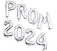 TOYZFRIENDY Ballons Décoratifs en Aluminium Argenté 2024 pour Remise de Diplôme Ensemble Lettres Prom 2024 Accessoires Fête Créatifs et Solide Décoration Anniversaire et Célébration