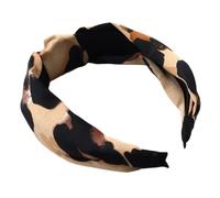 TOYZFRIENDY Bandeau Cheveux Imprimé Léopard Vintage en Satin et Plastique, Confortable et Élastique, pour Concerts et Activités en Plein Air