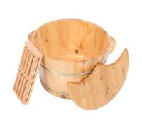 TOYZFRIENDY Bassin De Trempage Des Pieds En Bois Massif Couvercle Et Perles De Massage 1 Ensemble Multi-usage Pour L'hiver Pour Adultes Et Personnes Âgées Pratique à Nettoyer 26 Doubles Poignées