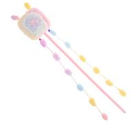 TOYZFRIENDY Bâtonnet pour Chatons D’Intérieur en Peluche Macaron Rose Long et Moelleux Interactif pour Taquiner Mordiller et Stimuler Les Chats Léger et Portable pour Jeux D’Intérieur