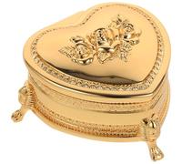 TOYZFRIENDY Boîte à Bijoux Vintage en Métal de Cœur Boîte à Bagues et Boucles D’Oreilles Décorative Coffret Compact pour Rangement Bijou Femme Présent Mariage Élégant