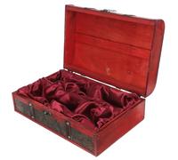 TOYZFRIENDY Boîte Bois Rétro pour Vin Double Coffret Cadeau Élégant avec Intérieur Rembourré Boîte de Rangement Stable et Portable pour Bouteilles de Vin Cadeau pour Fêtes et Occasions