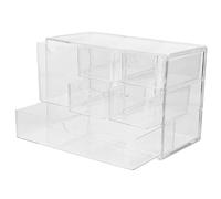 TOYZFRIENDY Boîte de Rangement Maquillage Transparente à Tiroirs Empilables Organisateur Multifonction pour Bijoux Cosmétiques Bureau et Salle de Bain Grand Format Pratique